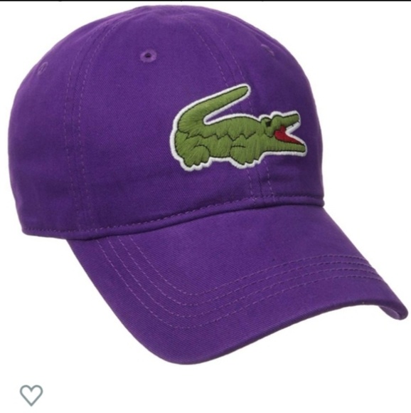 purple lacoste hat